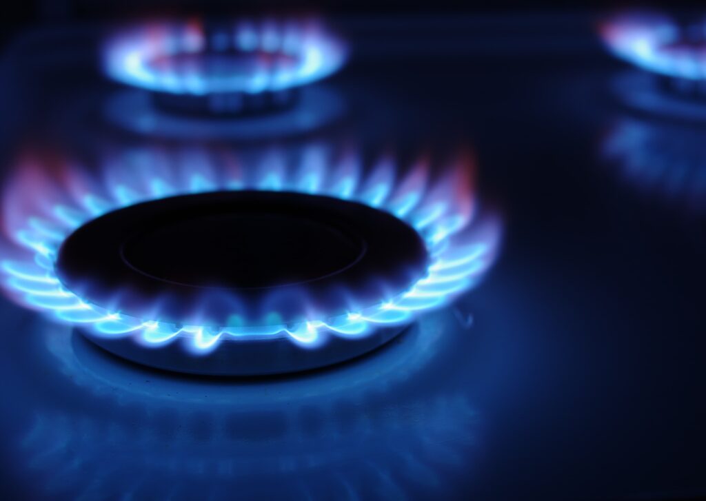 This is a photo of a gas cooker hob which has just been installed, as well as copper gas pipework in Sunderland